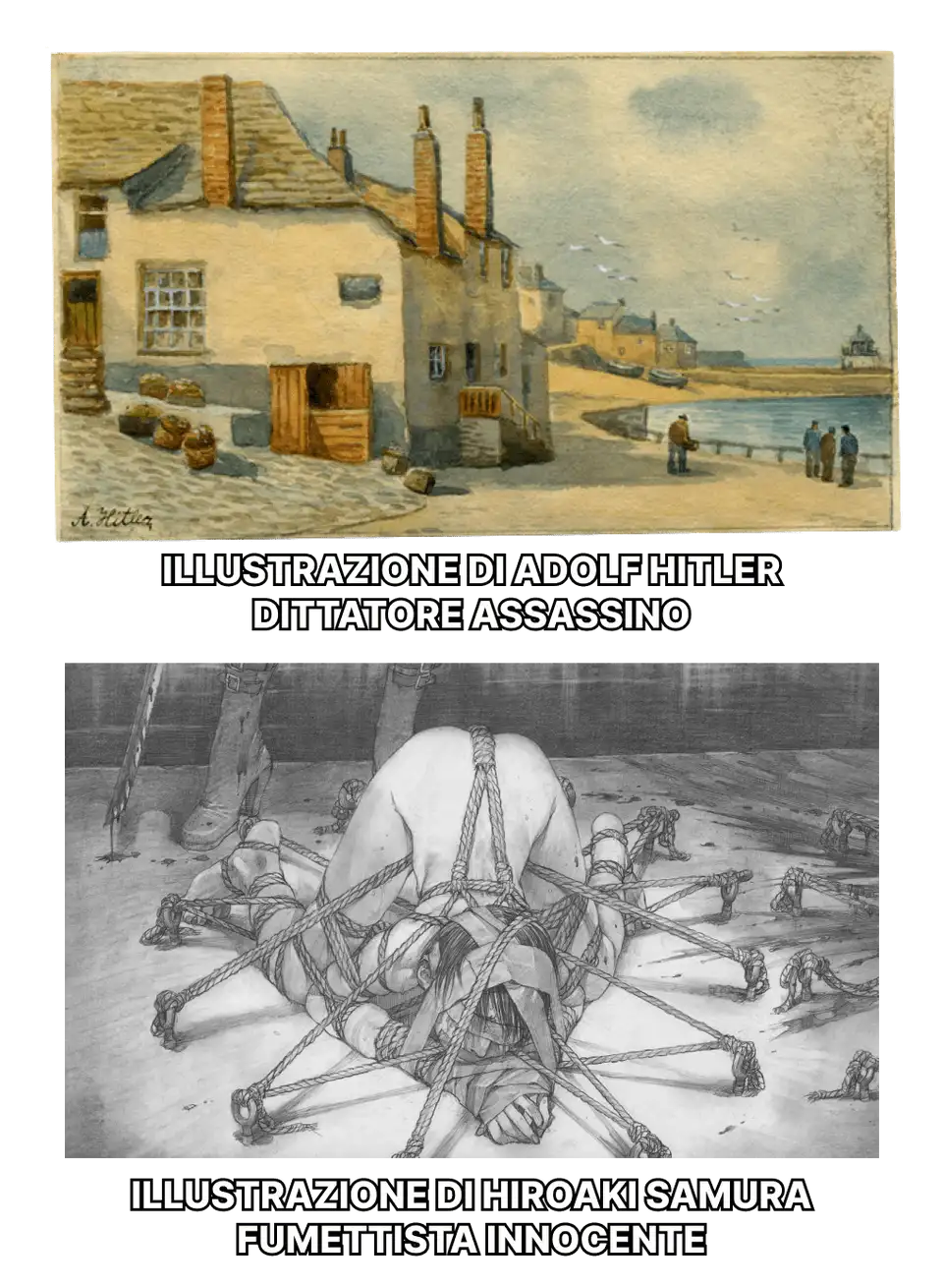 Illustrazione di Hitler a confronto con Samura