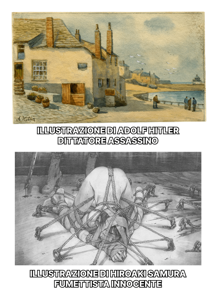 Illustrazione di Hitler a confronto con Samura